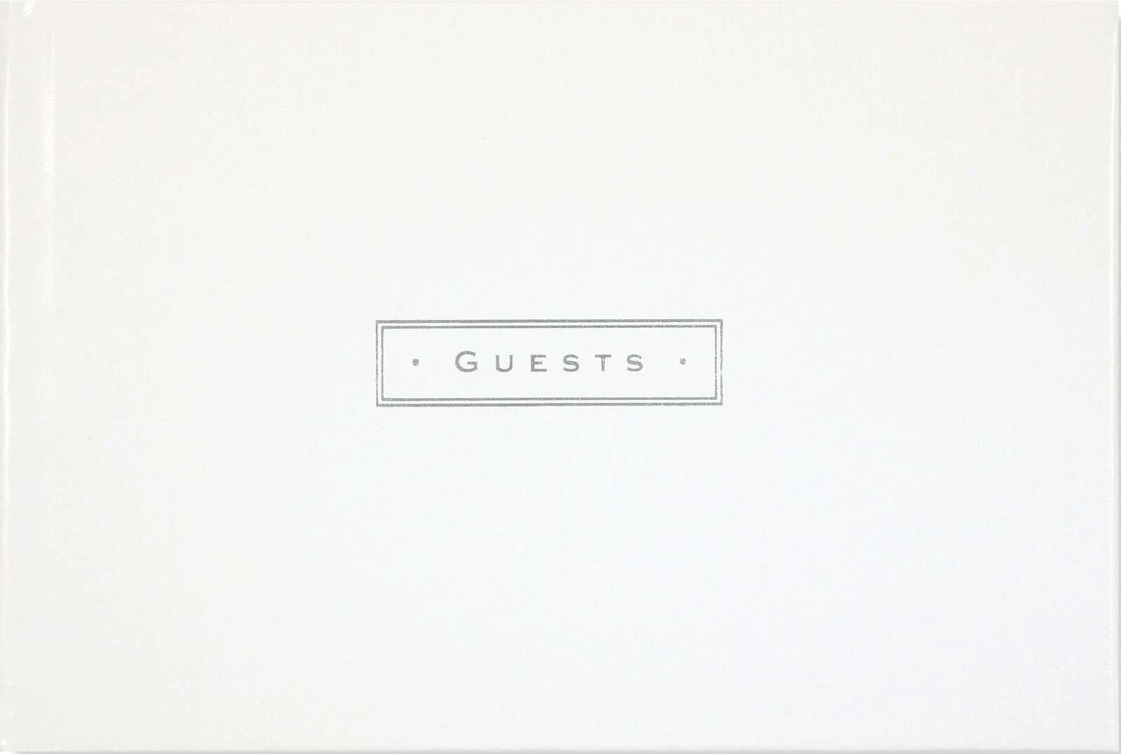 Peter Pauper Press Guest Book White Leather, Wedding, Birthday, Signature 305596