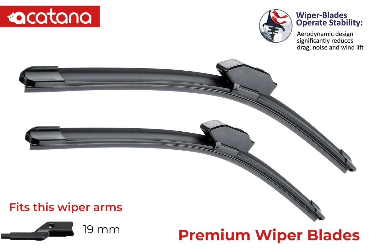 acatana Front Wiper Blades for Volkswagen EOS 1F 2007 - 2014 Pair of 24" + 19" Windscreen Replacement Set