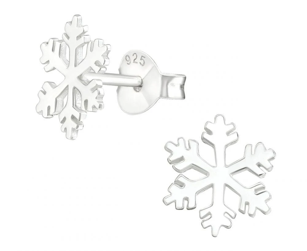 Sterling Silver Snowflake Stud Earrings