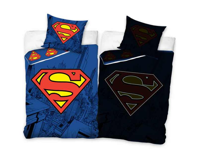 Superman Glow in the Dark Quilt Cover Set - Single Bed