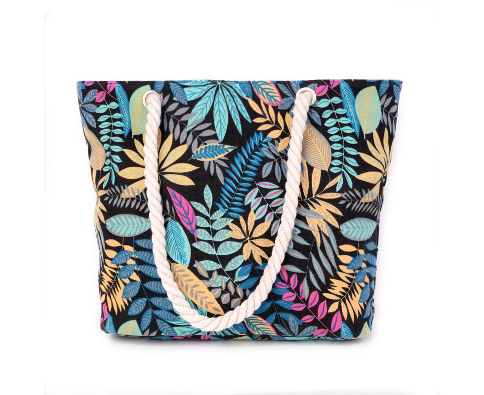 Canvas Printed Travel Bag /Shopping Bag - Blue