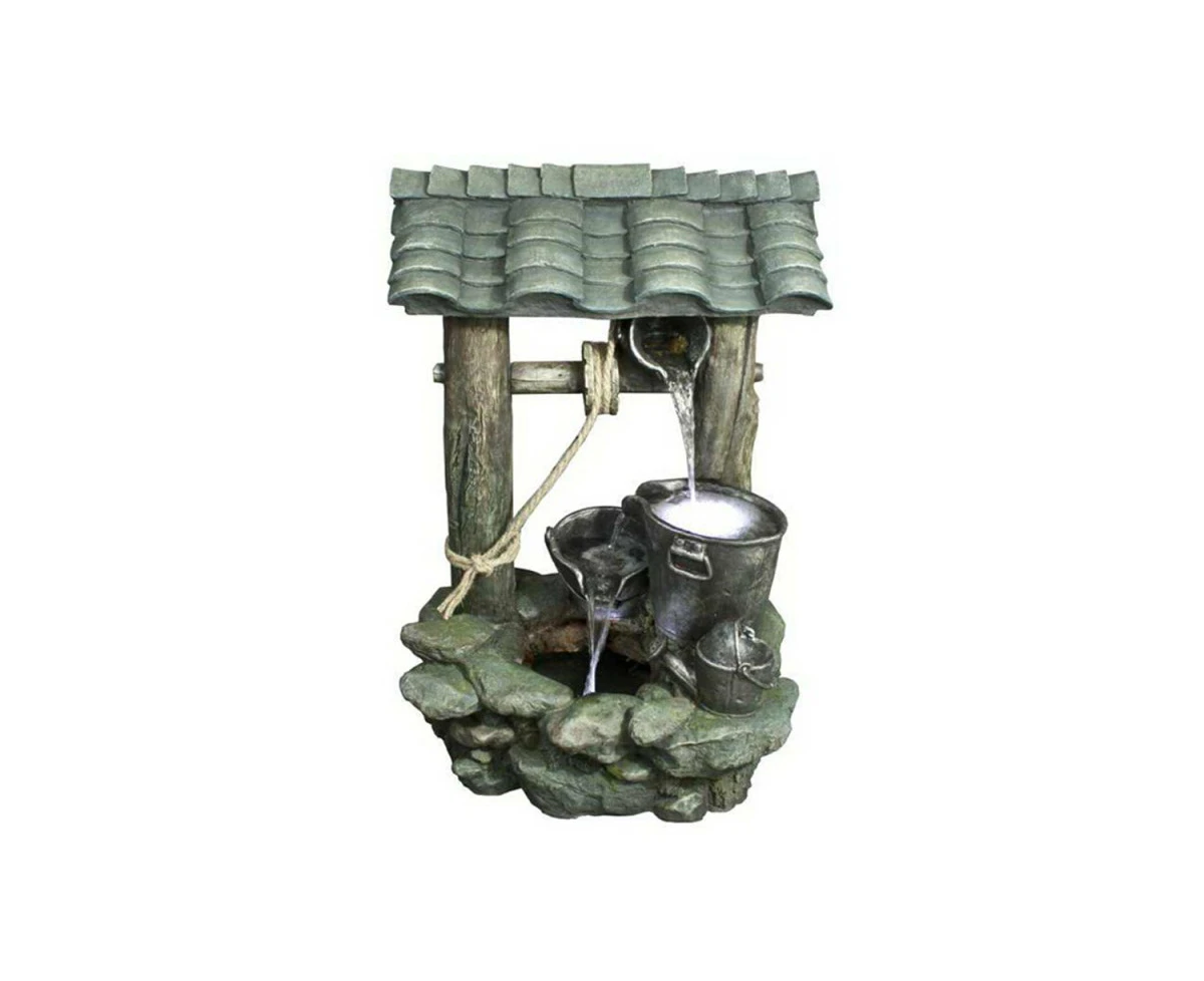 Wishing Well Outdoor Indoor Water Feature Water Fountain - Multi