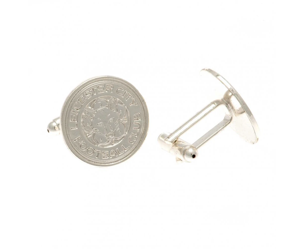 Leicester City FC Silver Plated Crest Cufflinks (Silver) - TA2509