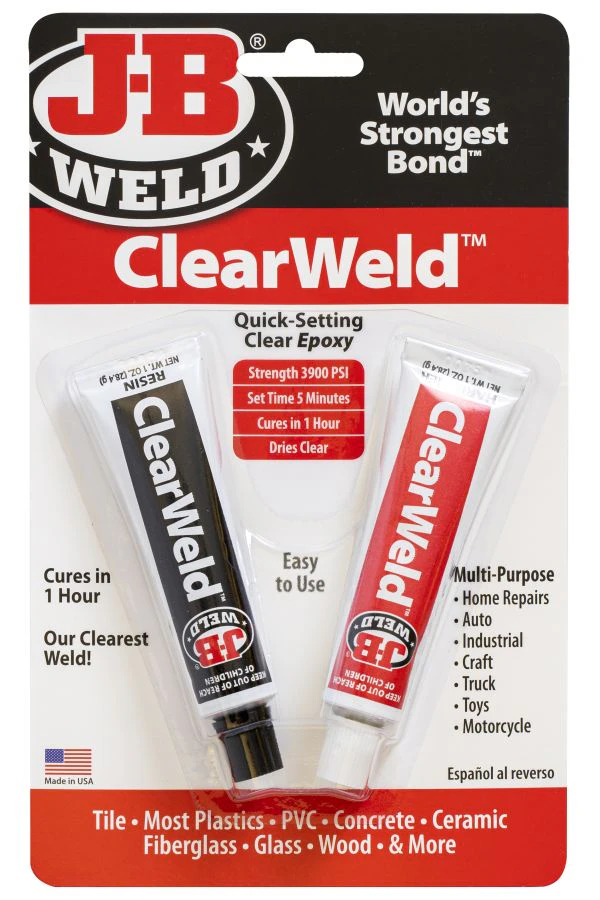 J-B Weld CLEAR WELD 5 min TWIN TUBE 57gm 8212