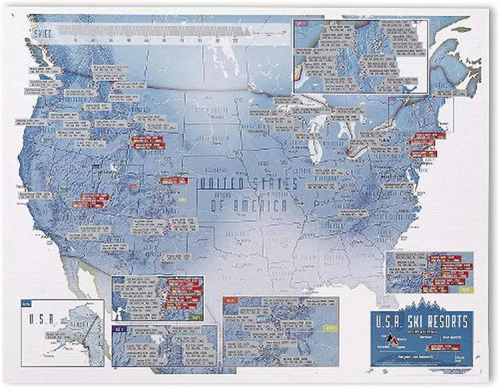 USA Ski Resorts Scratch & Collect Print