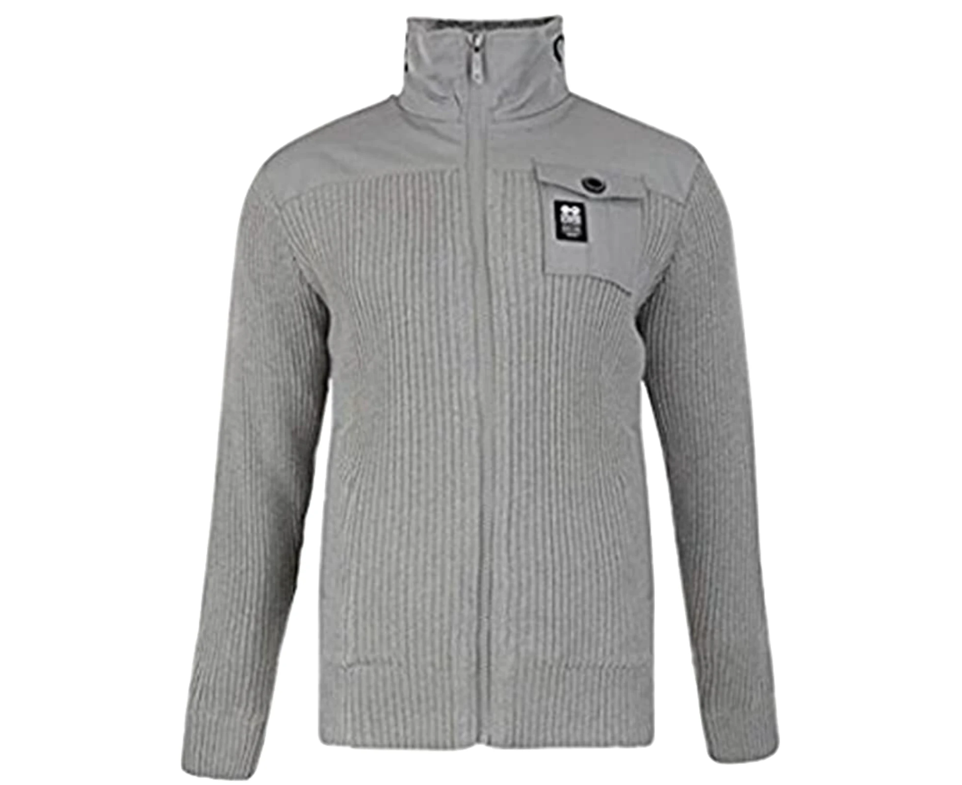 Crosshatch Men's Mashtons Zip Up Sherpa Jacket Fur Lined Jumper - Grey Marle