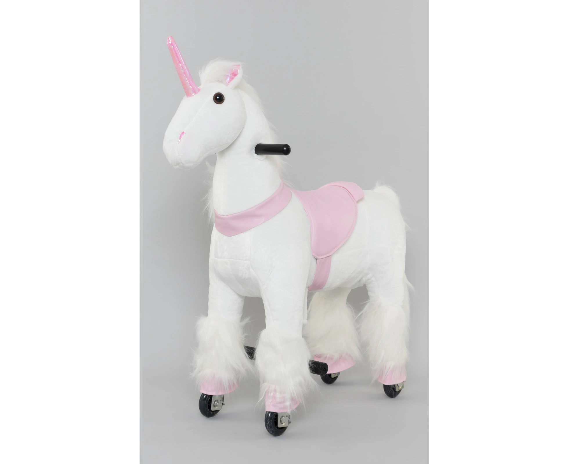 Unicorn Ride On Animal Toy for Kids, Pink and White - Small