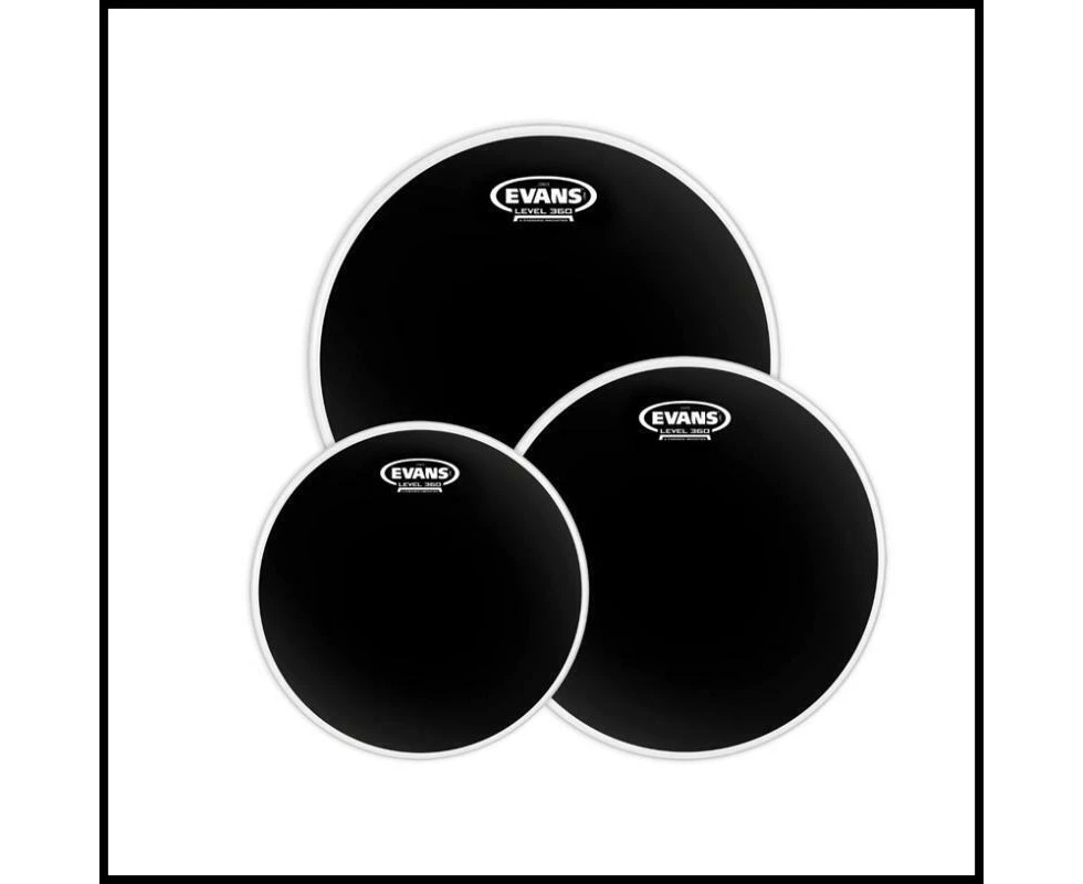 Evans Heads Onyx 2 Drumhead Kit Tom Head Pack  10", 12", 14" heads Fusion