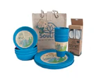 37pc Eco SouLife  Reusable Biodegradable All Natural Family Picnic Set Navy