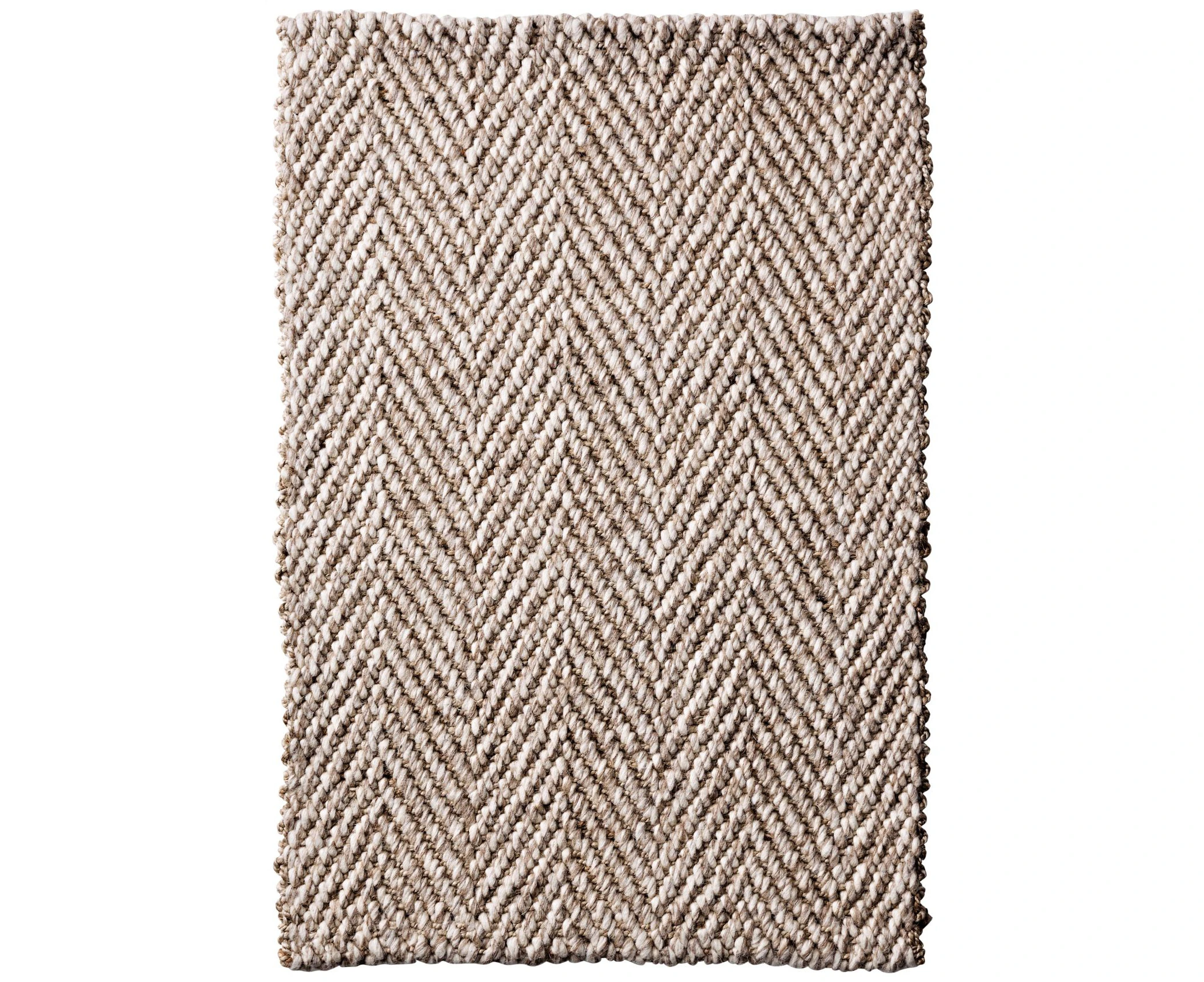 Chunky Herringbone Kashmir Woool Rug - Natural