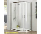ELEGANT Curved Shower Enclosure and Anti-Slip Base,Nano Easy to Clean Tempered Glass,Sliding Shower Door Seal 6mm,Bath Screen,Right Side 1000x800mm