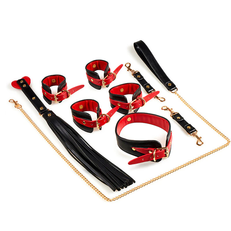 RY BDSM Luxury Fetish Restraint Bondage Kit 5 Pcs - Black