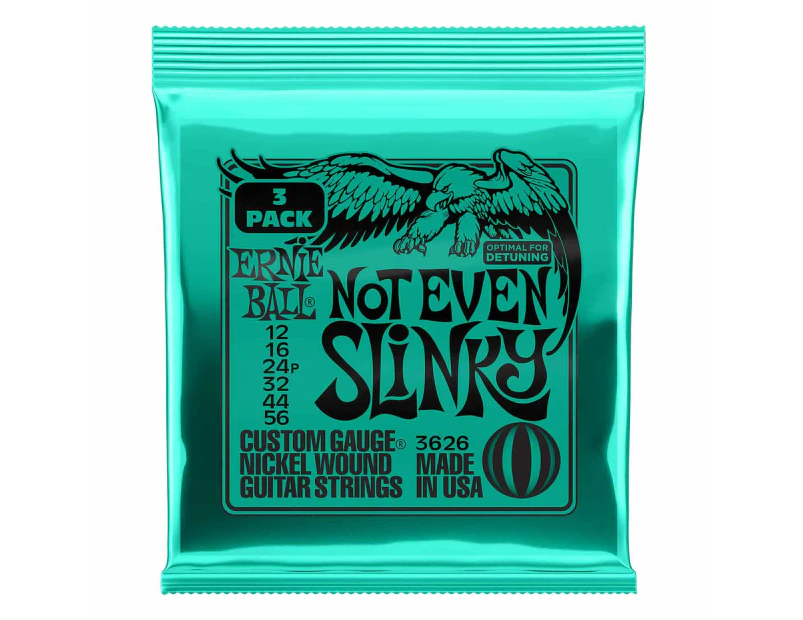 Ernie Ball 3626 12-56 Not Even Slinky Electric Guitar Strings 3 Pack