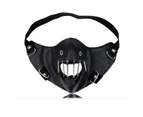 Shengbili Men's and Women's British Leather Grotesque Mask Australia Fashion Leather Dust Mask Punk Cartoon Mask Props