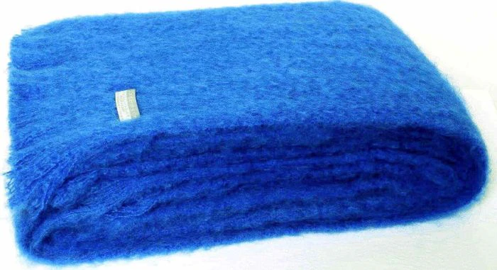 Masterweave Windermere Mohair Knee Wrap Throw Blanket-Cobalt