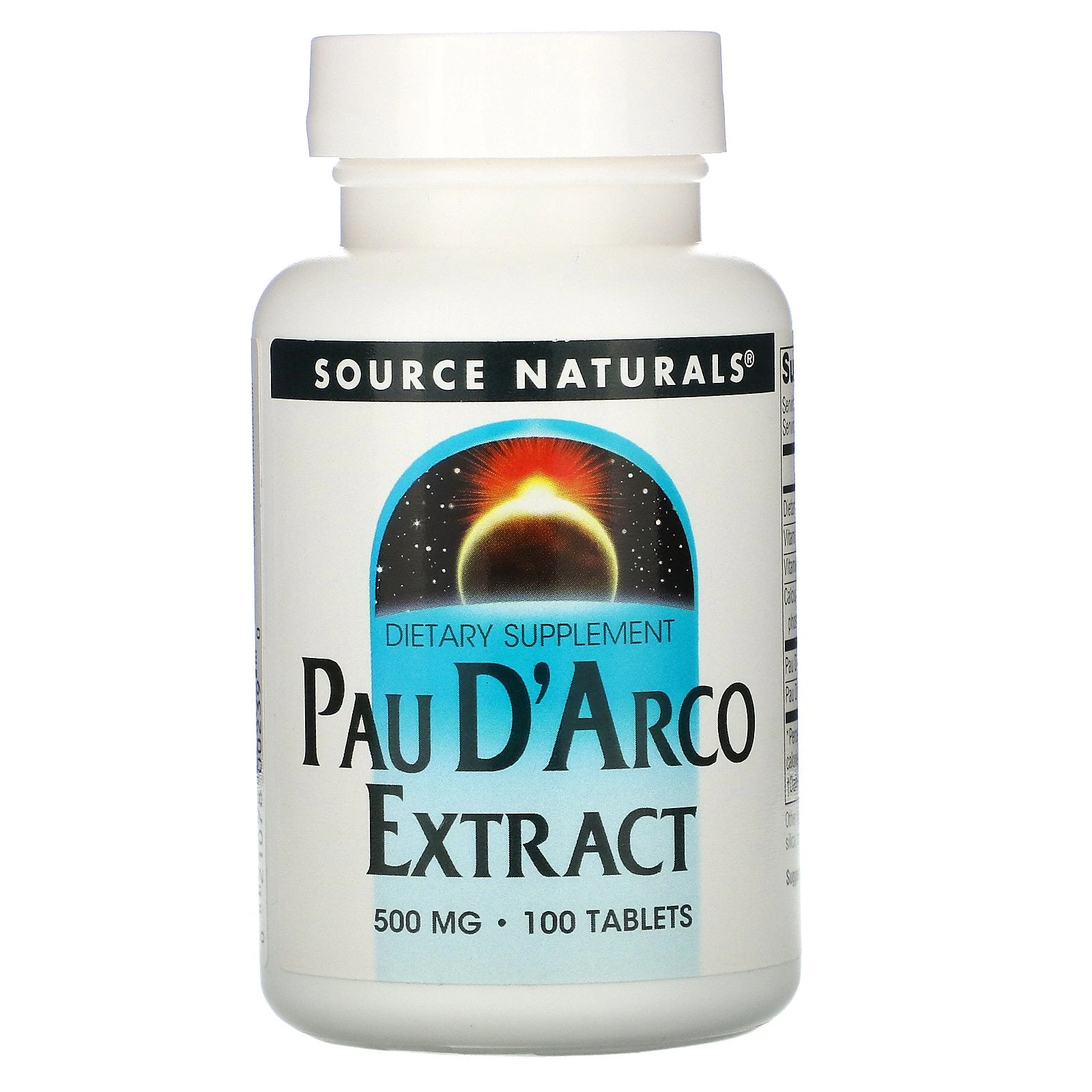 Source Naturals, Pau D'Arco Extract, 500 mg, 100 Tablets