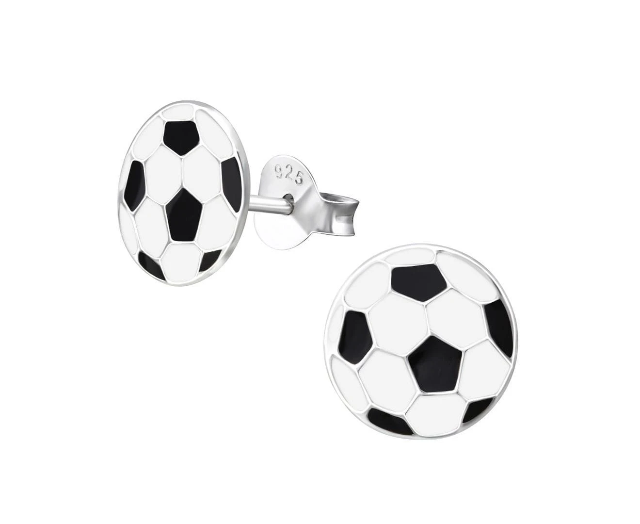 Children's Silver Football Stud Earrings