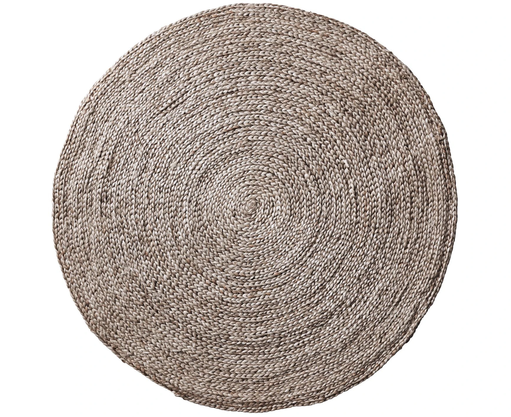 Hand Knotted Braided Jute Round Rug - Natural Silver Jute