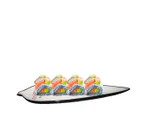 27x15cm Oriental Leaf Plate Tapas / Sushi Serving Dish / Candle Dish - White Gloss x 10pcs