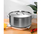 SOGA Dual Burners Cooktop Stove, 14L Stainless Steel Stockpot and 28cm Induction Casserole