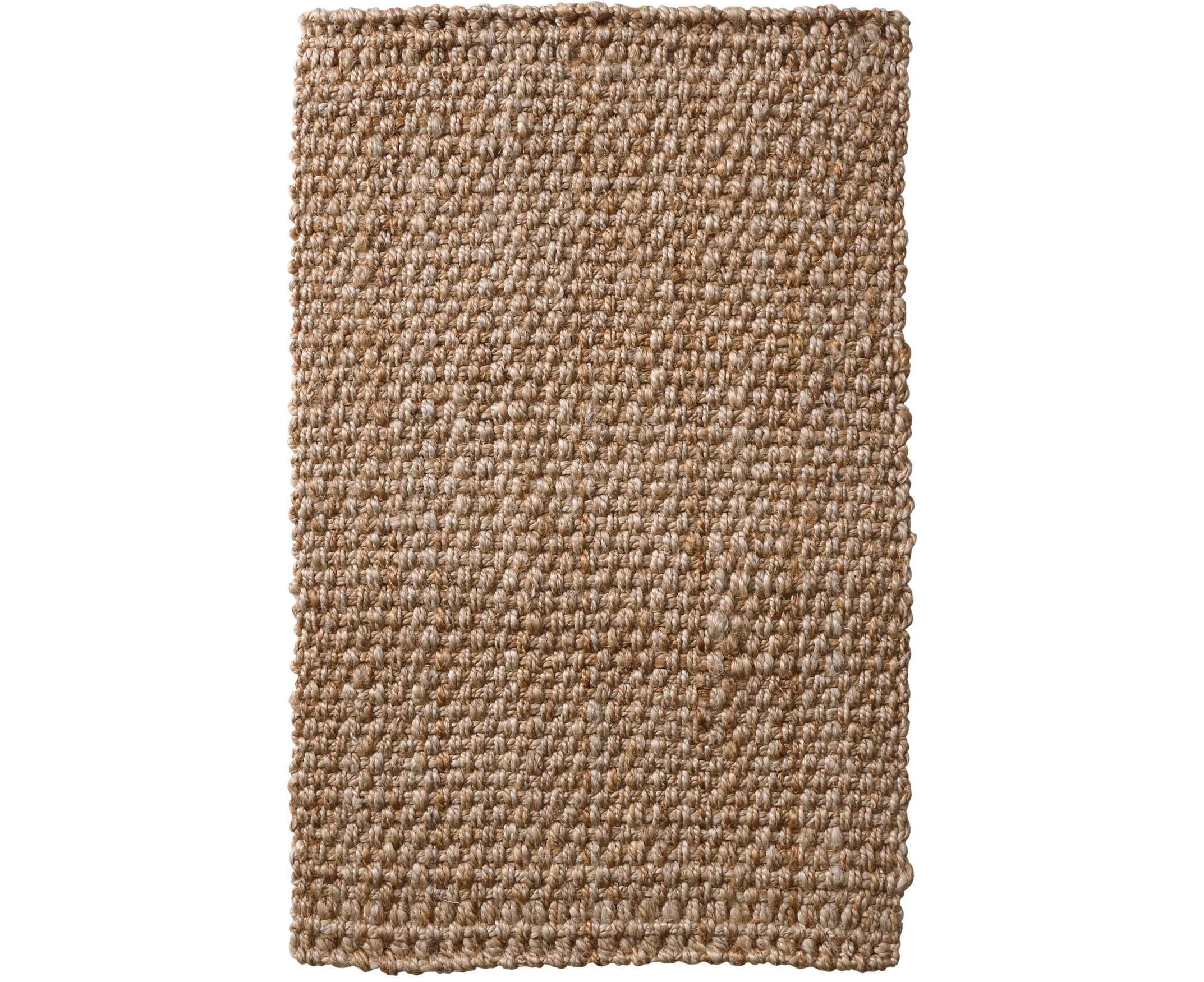 Basket Weave Chunky Jute Rug with Natural Rubber Backing - Natural Golden Jute