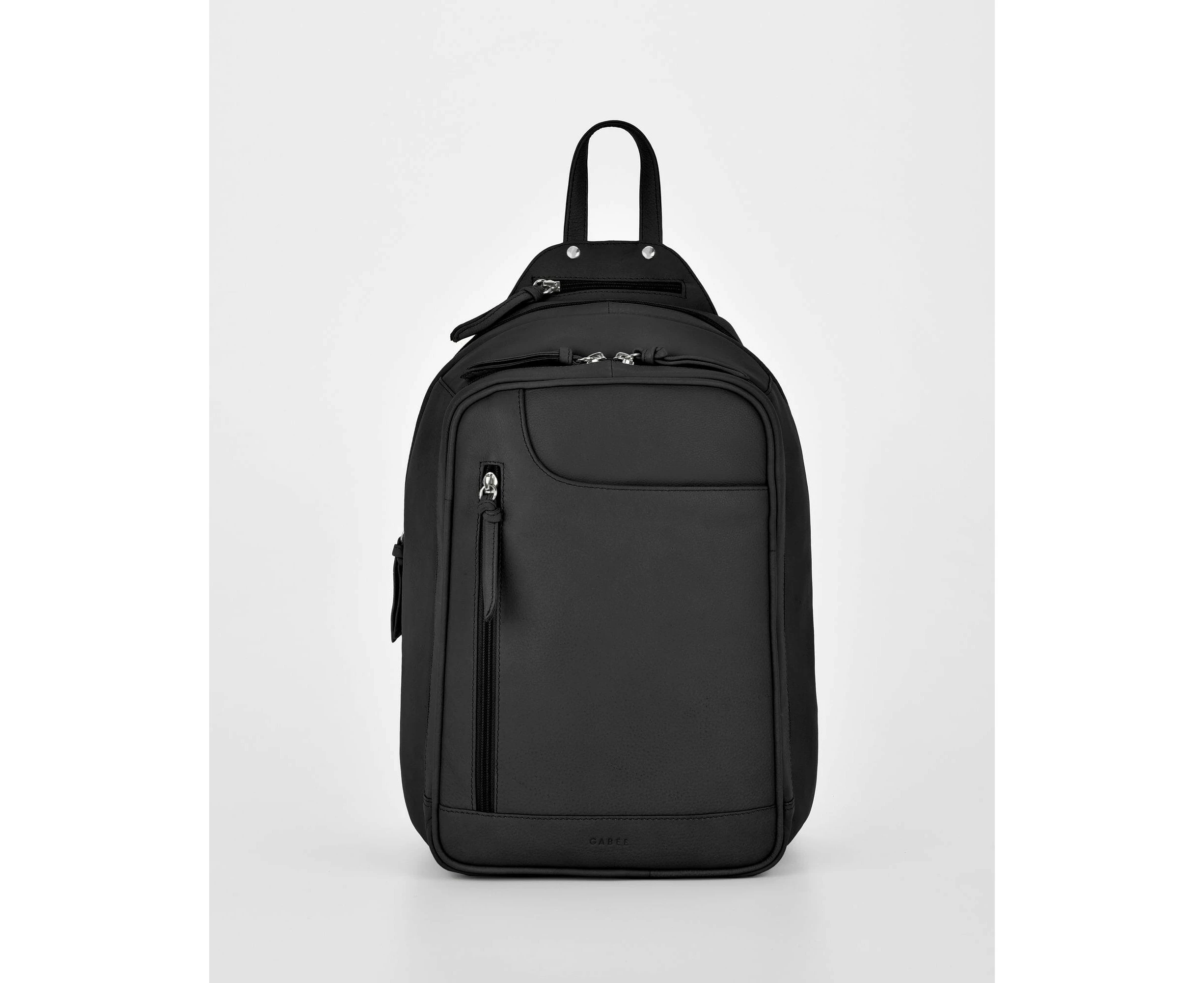 GABEE Emma Large Leather Backpack - Black