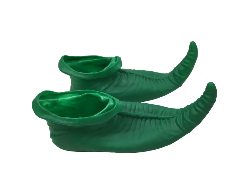 Elf Shoes Christmas Costume Elves Latex Dress Up Party - Green