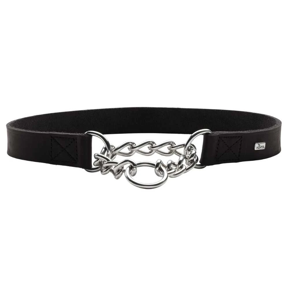 Hunter Aalborg Martingale Dog Collar, Black Leather