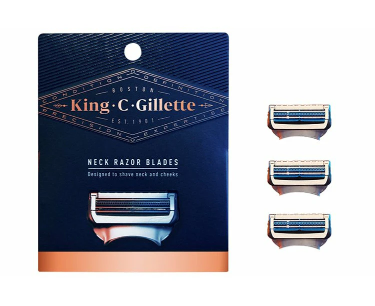 King C. Gillette Neck Razor Blades 3 Pack