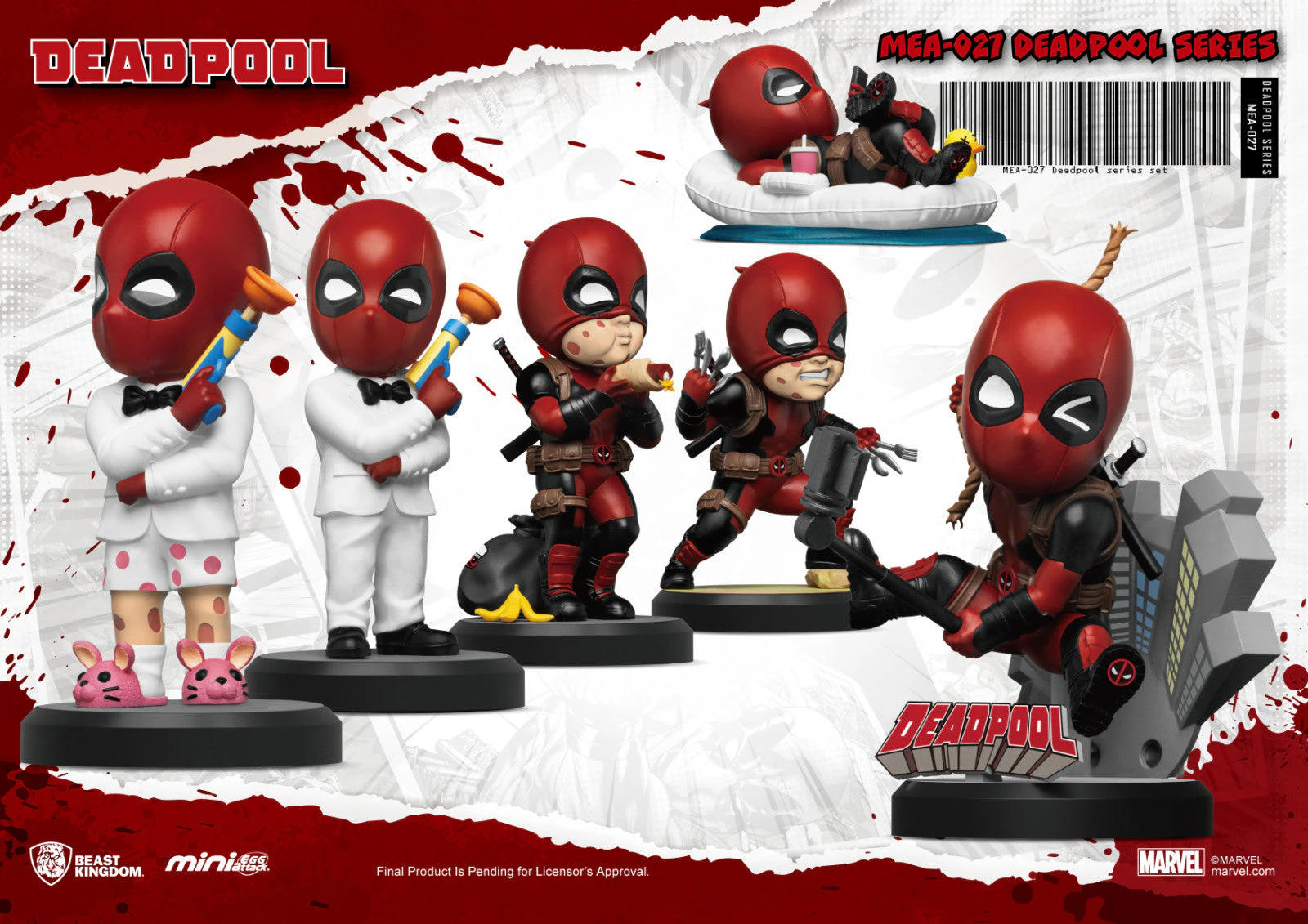 Beast Kingdom Mini Egg Attack Deadpool Series Set (set Of 6 Characters)