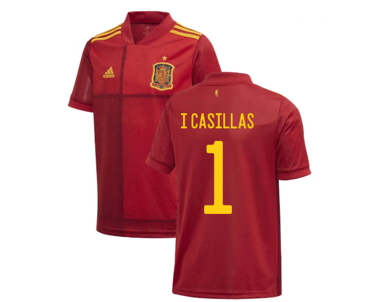 2020-2021 Spain Home Adidas Football Shirt (Kids) (I CASILLAS 1)