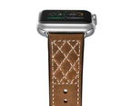 WIWU Dermal Leather Watch Band Grid Crazyhorse Strap For Apple Watch 5/4/3/2/1-Brown