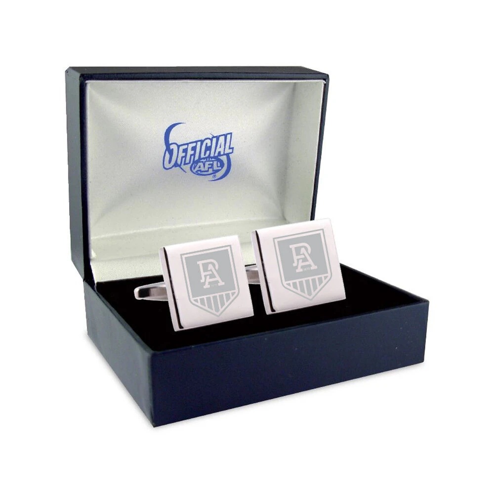 Port Adelaide Power Silver Etched Cufflinks