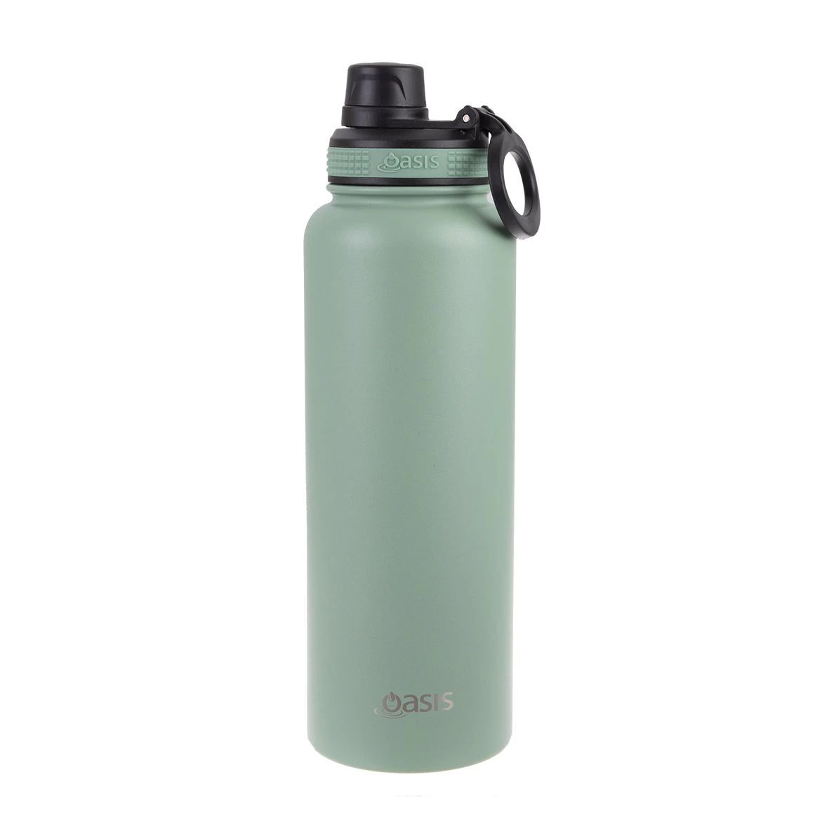 Oasis Stainless Steel Challenger Sports Bottle with Screw Cap 1.1L - Sage Green