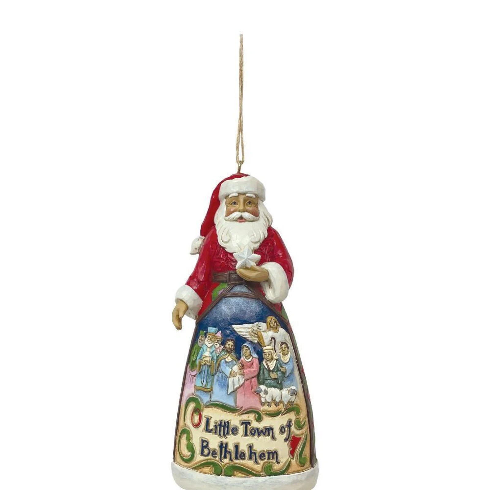 Jim Shore Heartwood Creek Santa Little Town of Bethlehem Hanging Ornament