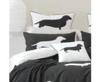 Dachshund Charcoal Quilt Cover Set by Bianca