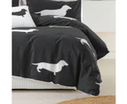 Dachshund Charcoal Quilt Cover Set by Bianca