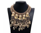 Necklace Hippie Exaggerated Tassel Necklace Skull Short Collarbone Chain Retro Fashion Accessories Gothic Weird for Gift