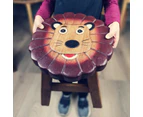 Kids Chair Wooden Stool Animal Lion Theme Children's Chair and Toddlers Stepping Stool.