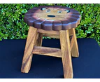 Kids Chair Wooden Stool Animal Lion Theme Children's Chair and Toddlers Stepping Stool.