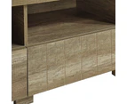 TV Cabinet 3 Storage Drawers with Shelf Natural Wood like MDF Entertainment Unit in Oak Colour