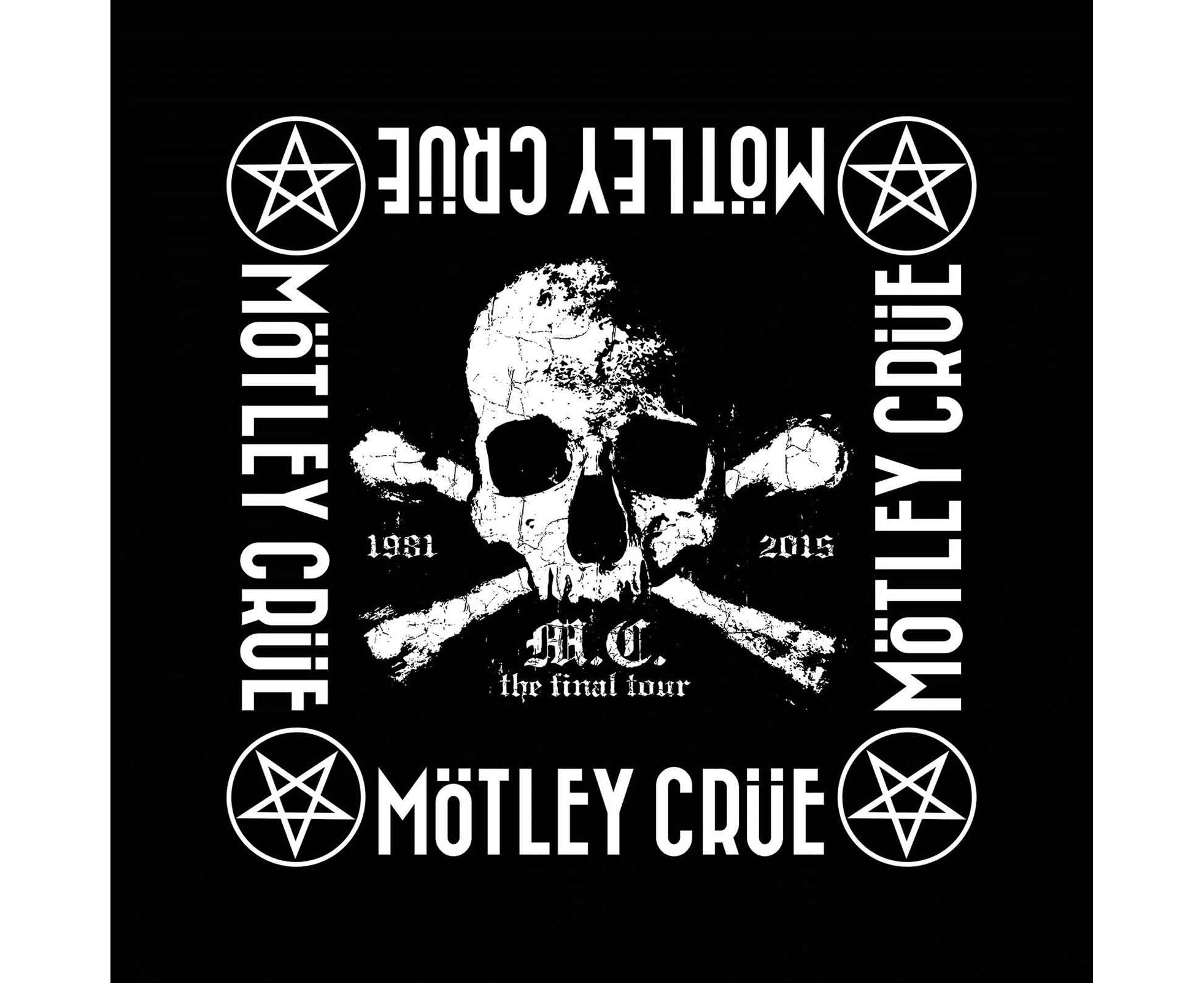 Motley Crue Bandana The Final Tour Band Logo  Official - Black