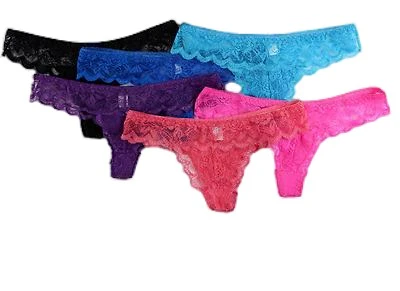 6 x Womens Lace Gstring Underwear Brief Cheeky Sexy Lingerie Panties Intimates Lace