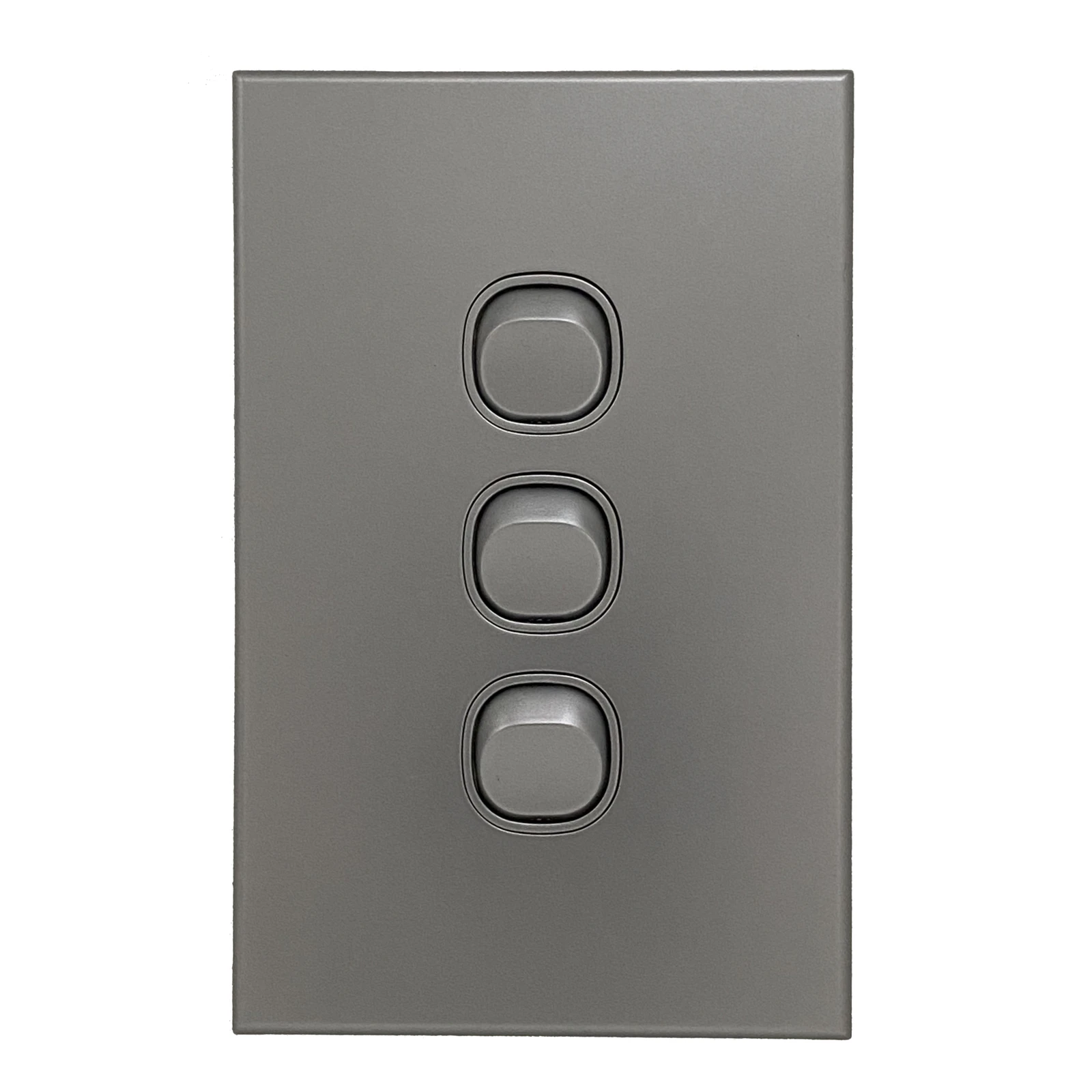 3A AU 3 Gang Wall Switch  SAA  Slim  Silver - Triple