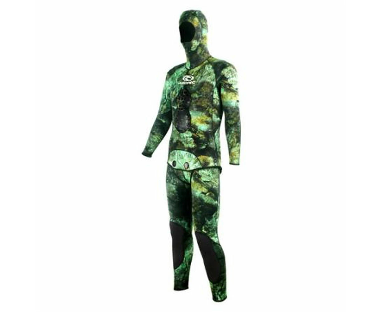 Aropec Mens Open Cell Spearfishing Wetsuit Camo Green 3mm 2pc M