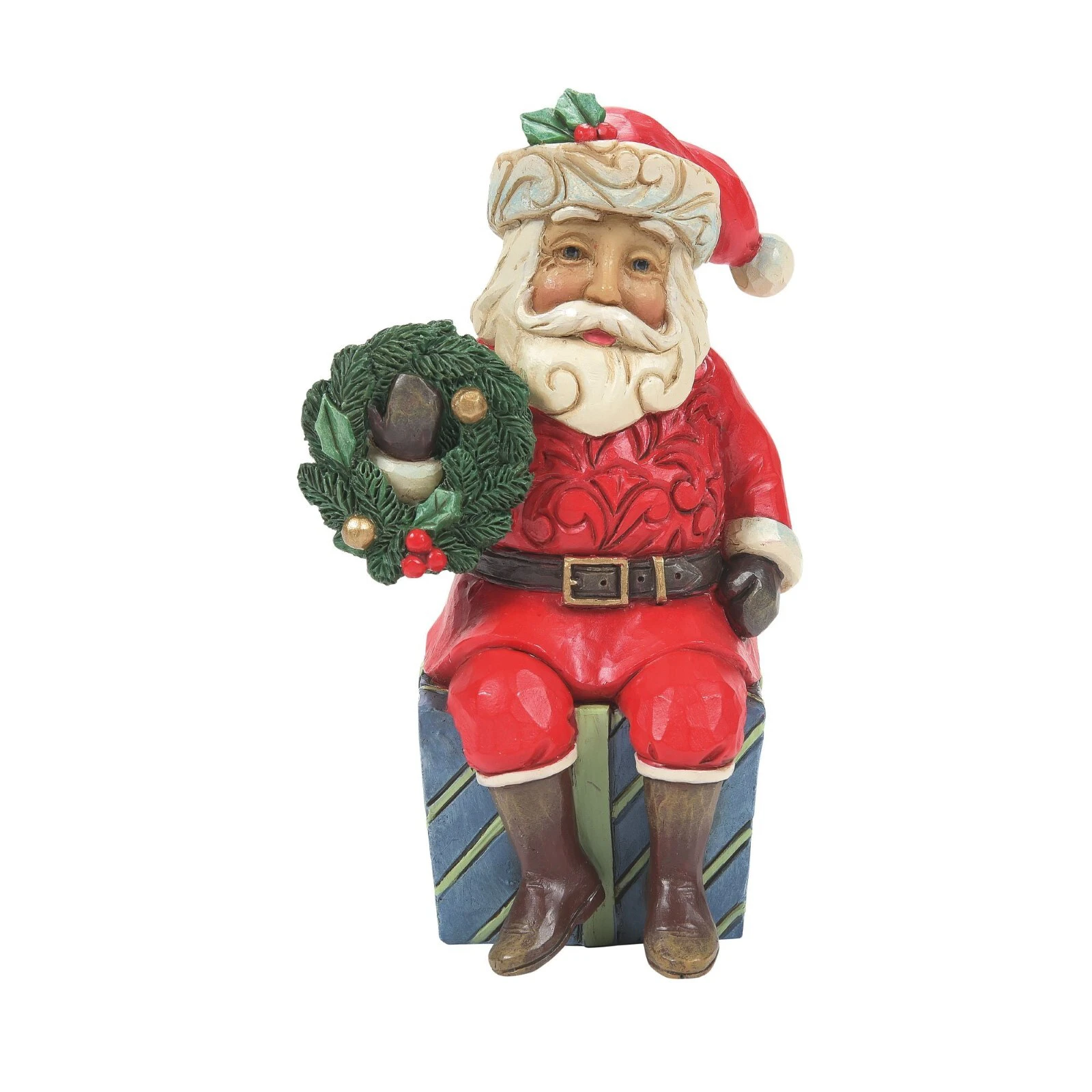 Jim Shore Heartwood Creek  Mini Santa Sitting on Gifts