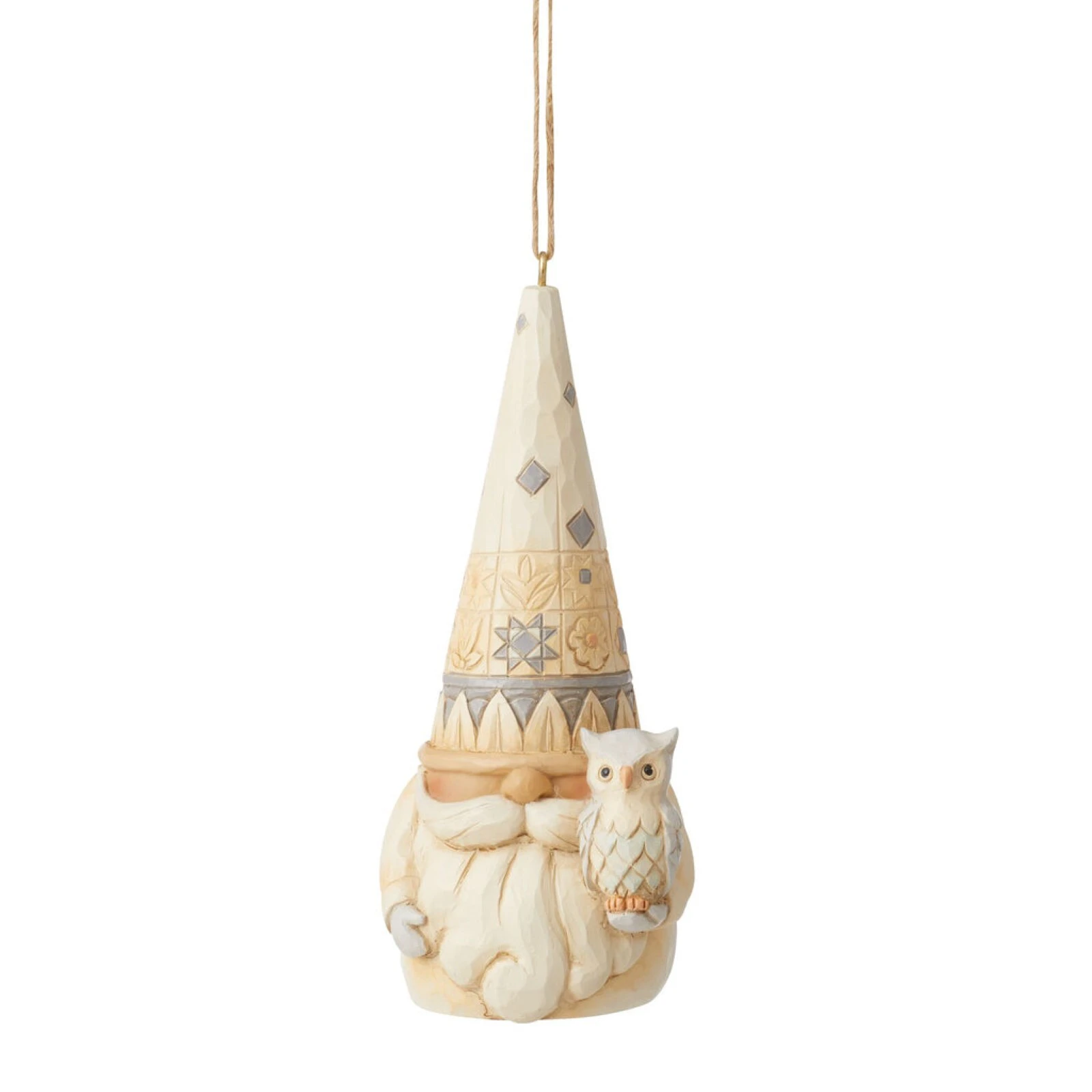 Jim Shore Heartwood Creek White Woodland Gnome Hanging Ornament