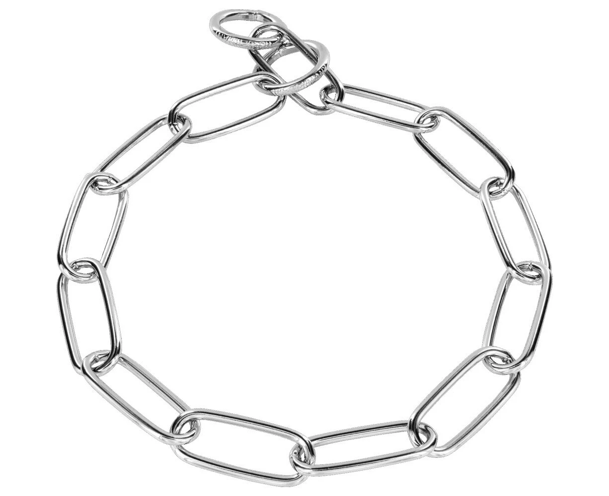 Herm Sprenger Dog Chain Check Collar Fur Saver Chrome Plated Steel Long Link 4mm