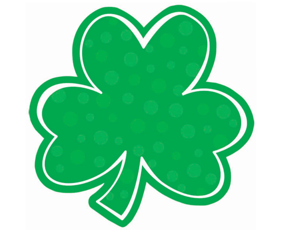 St Patrick's Day Shamrock with Dots Printed Cutout x1