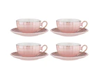 4pc Ashdene Parisienne Pearl Tea/Coffee Latte Mug Cup & Saucer Set Marshmallow